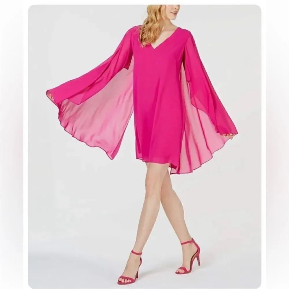 Vince Camuto Fuchsia cape mini Dress, US4